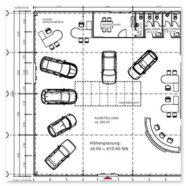 Anscihtsplan einer Halle - Werkstatt in Dortmund